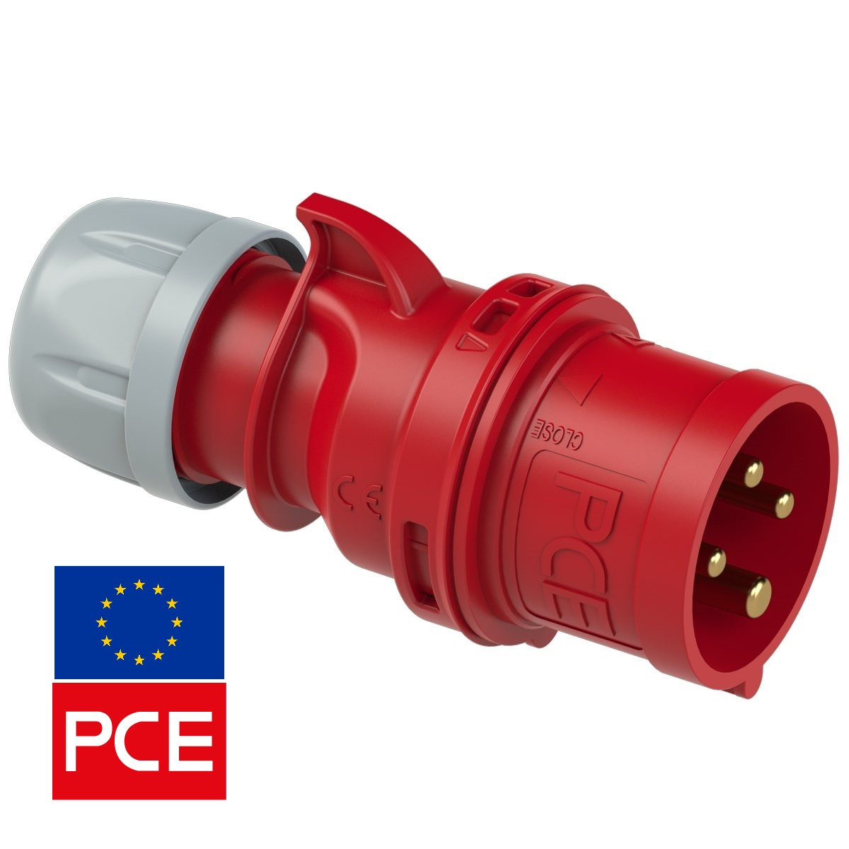 Вилка кабельна PCE 014-6 IP44 3P+PE 16A 400V (силова), фото 1