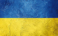 Фото-фон виниловый патриотический 120×75 см "Флаг Украины: Окрашенная стена, мазки краски"