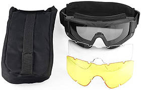 Тактичні Захисні окуляри з USA. Xaegistac Airsoft Google's. Протитуманні, не пітніють. 3 насінні лінзи