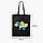 Еко сумка Квітуча Україна чорна саржа, шопер з принтом, фото 3
