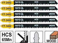 Полотно для электролобзика (дерево) 8TPI, L= 100 мм. набор 5 шт YATO