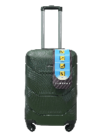 Пластикова дорожня валіза зелена на 4 колесах пластикова Carbon 147 S міцна чотириколісна валіза