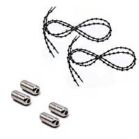 Шнурки для обуви 2Life эластичные с металлическими фиксаторами концов шнурка 2 пары в комплекте Черный (n-513)