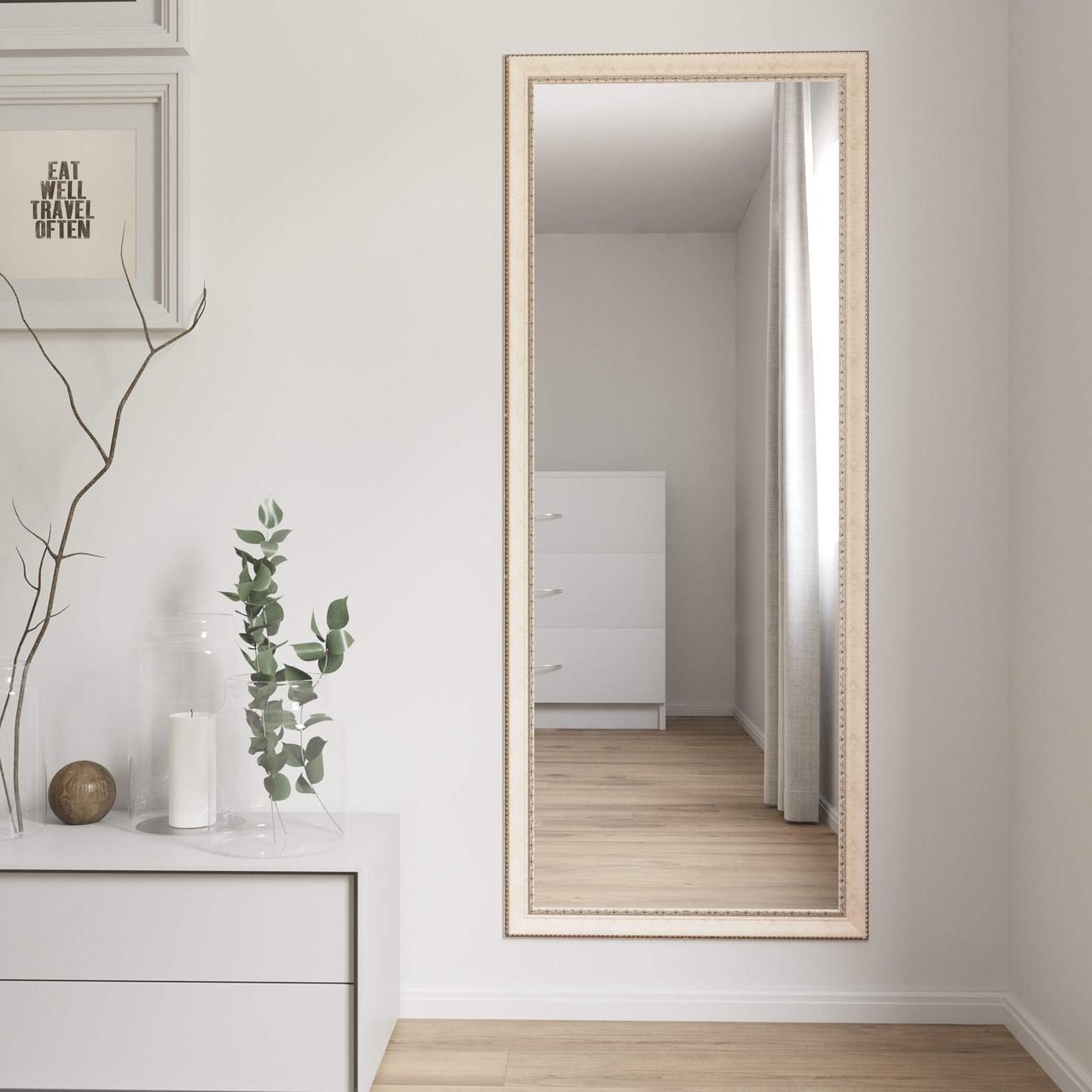 Дзеркало в повний зріст 170х70 | настінне | світло-бежеве | айворі | Black Mirror для гардеробної кімнати, фото 1