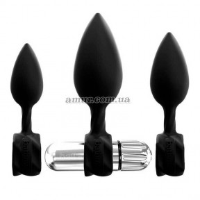 Набір анальних вібропробок Bathmate Anal Training Plugs Vibe, діаметр 2,5 см-3,1 см — 3,8 см
