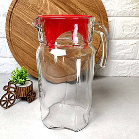 Глечик скляний з червоною кришкою Pasabahce Луна 1,7л (43544), фото 2