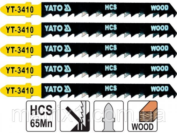 Полотно для електролобзика 6TPI, L = 100 мм. набір 5 шт YATO