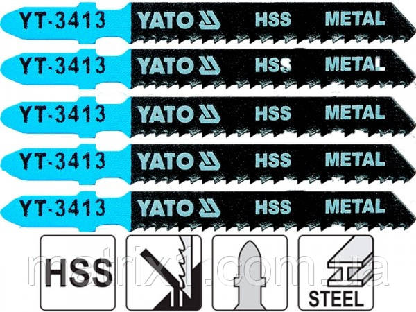 Полотно для електролобзика (метал) 12TPI, L = 75 мм набір 5 шт YATO