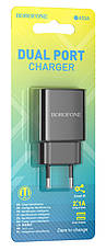 Зарядний пристрій (зарядка) для телефону Borofone BA53A Powerway 2 х USB 2.1 А Чорний (BA53AB), фото 5