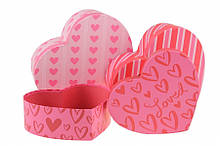 Коробка подарункова "Серце" рожева, велика 24*20*10 см