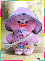 Оригинальная Утка Лалафан в одежде с очками Cafe mimi duck Lalafanfan Duck уточка лалафанфан в розовой панамке