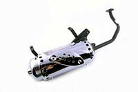 Глушник на скутер 4T GY6 125/150 коліно під 12 накладка хром mod.2