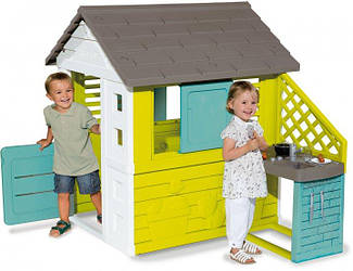 Дитячий ігровий будиночок Райдужний з літньою кухнею (блакитний) Smoby 810711