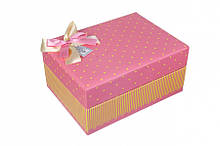 Коробка подарункова рожева мала 15*11*8см