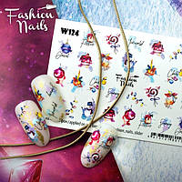 Слайдер-дизайн Зима и Новый Год - Новогодние наклейки для ногтей Fashion Nails W124