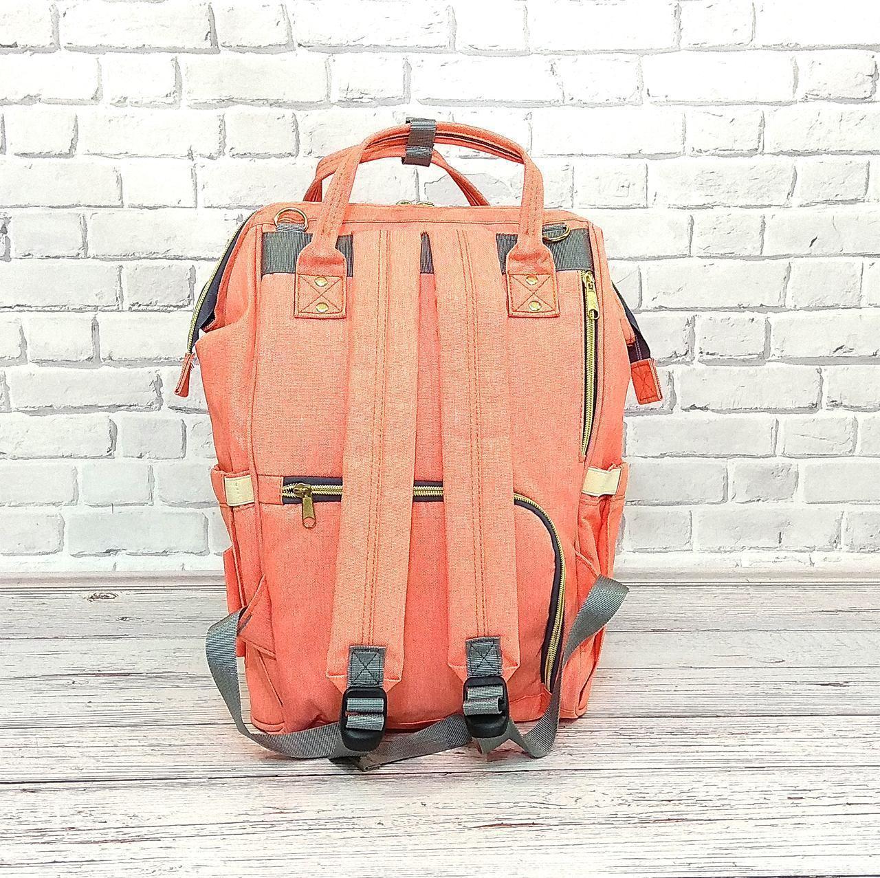 Сумка-рюкзак для мам LeQueen. Оранжевый! BEST - фото 4 - id-p1602765442