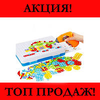 Мозаика конструктор с шуруповертом Creative Puzzle 193 детали TLH-28! BEST