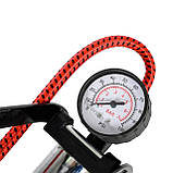 Насос ножний Посилений шток із манометром. Насос автомобільний. Автомобіль насос. Насос для автомобіля., фото 2