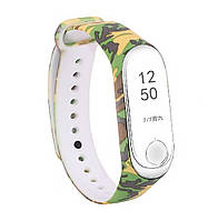 Силиконовый ремешок MRK для фитнес браслета Xiaomi Mi Band 4/3 с рисунком Camo Green (mrk0034)