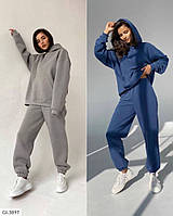 Костюм спортивный на флисе oversize (худи+джоггеры)-20 цветов. Размеры: S,M,L,XL.