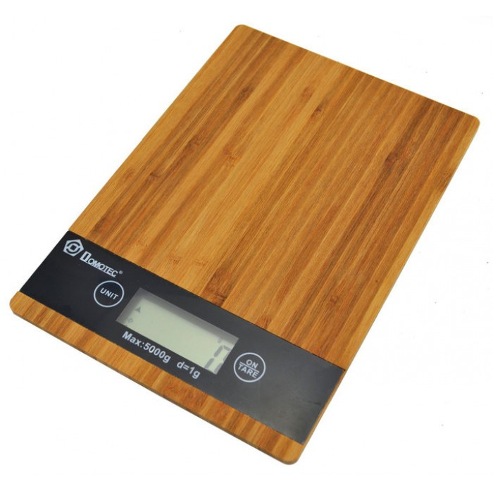 Весы электронные кухонные деревянные на 5 кг Domotec для кухни - фото 2 - id-p1602935514