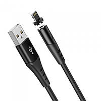 Магнитный кабель металлическое зарядное устройство для Iphone USB HOCO X60 черный
