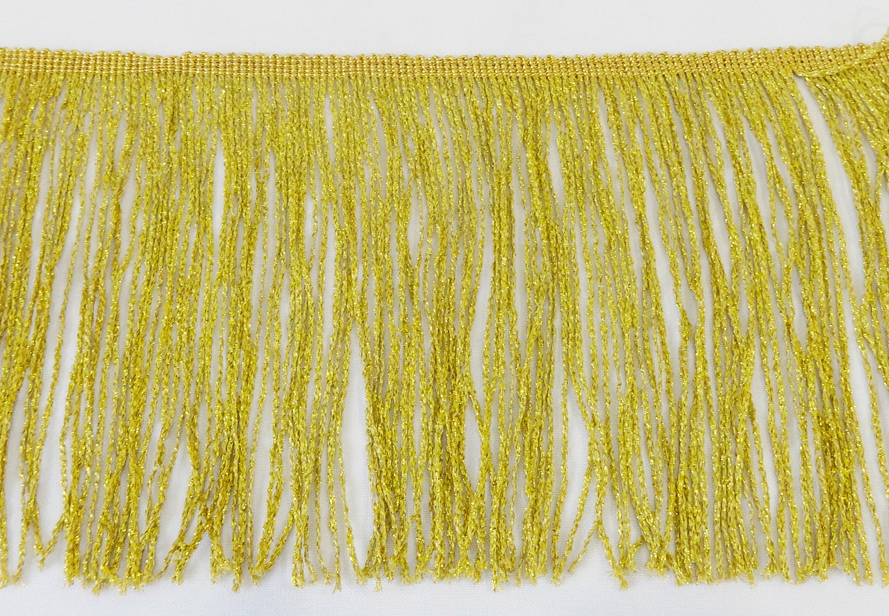 Бахрома танцювальна 15 см люрекс золото, фото 1