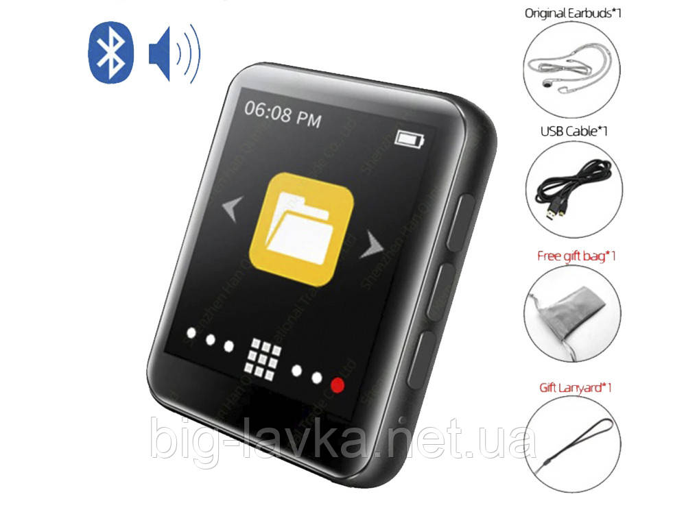 Портативний mp3-плеєр RUIZU M4 із сенсорним екраном FM-радіо чорний