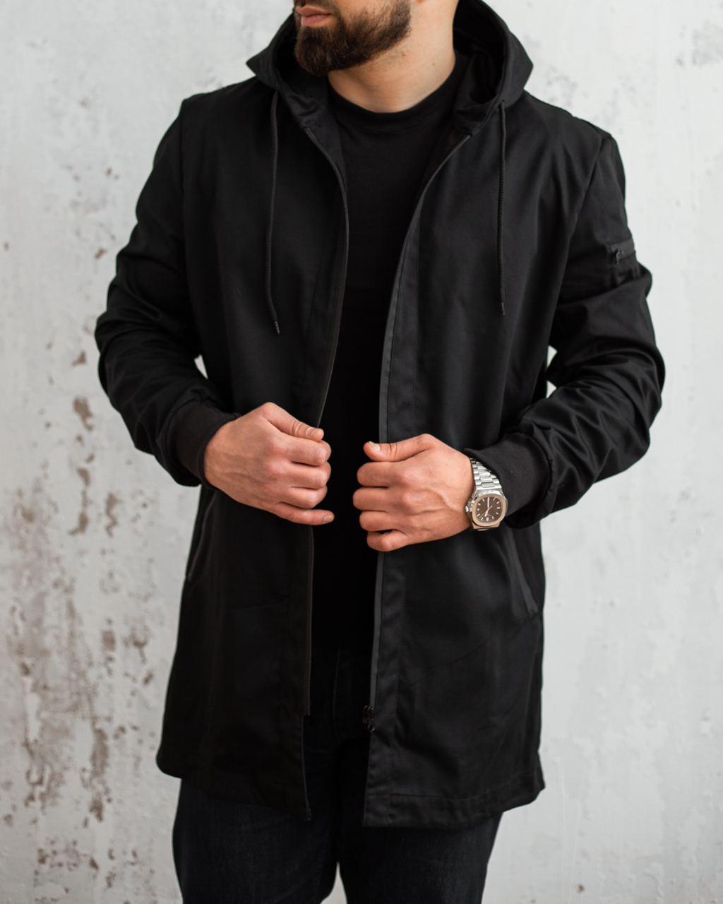Куртка чорна ветровка Band | Чоловіча куртка весняна осіння ЛЮКС якості, фото 1