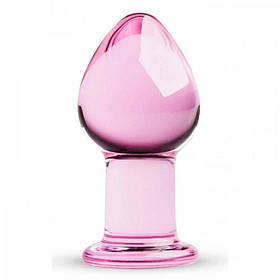 Скляна анальна пробка рожева Gildo Pink Glass Buttplug No. 26