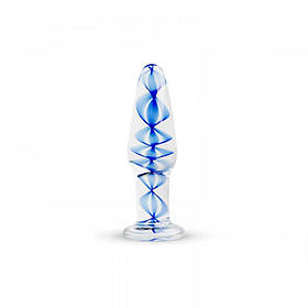 Пробка скло блакитна спіраль Gildo Glass Buttplug No. 23