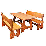 Дерев'яний садовий комплект 1,95м (Стіл та 2 Лавки) "Чикаго". Колір: Палісандр, фото 2