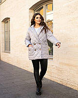 Шикарная женская стеганная куртка на синтепоне Ткань "Стеганая плащевка" + подклад 52, 58 размер 52 58