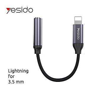 Перехідник Для навушників Lightning Apple на 3.5 mm jack Адаптер для Телефону Смартфона Yesido YAU-21