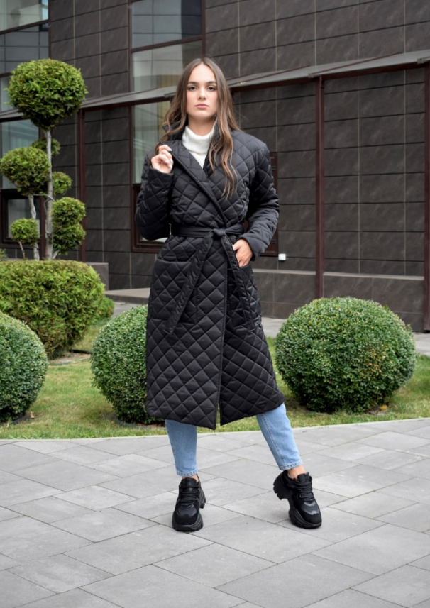 Женская длинная куртка стеганая, Модная женская модельная куртка ...