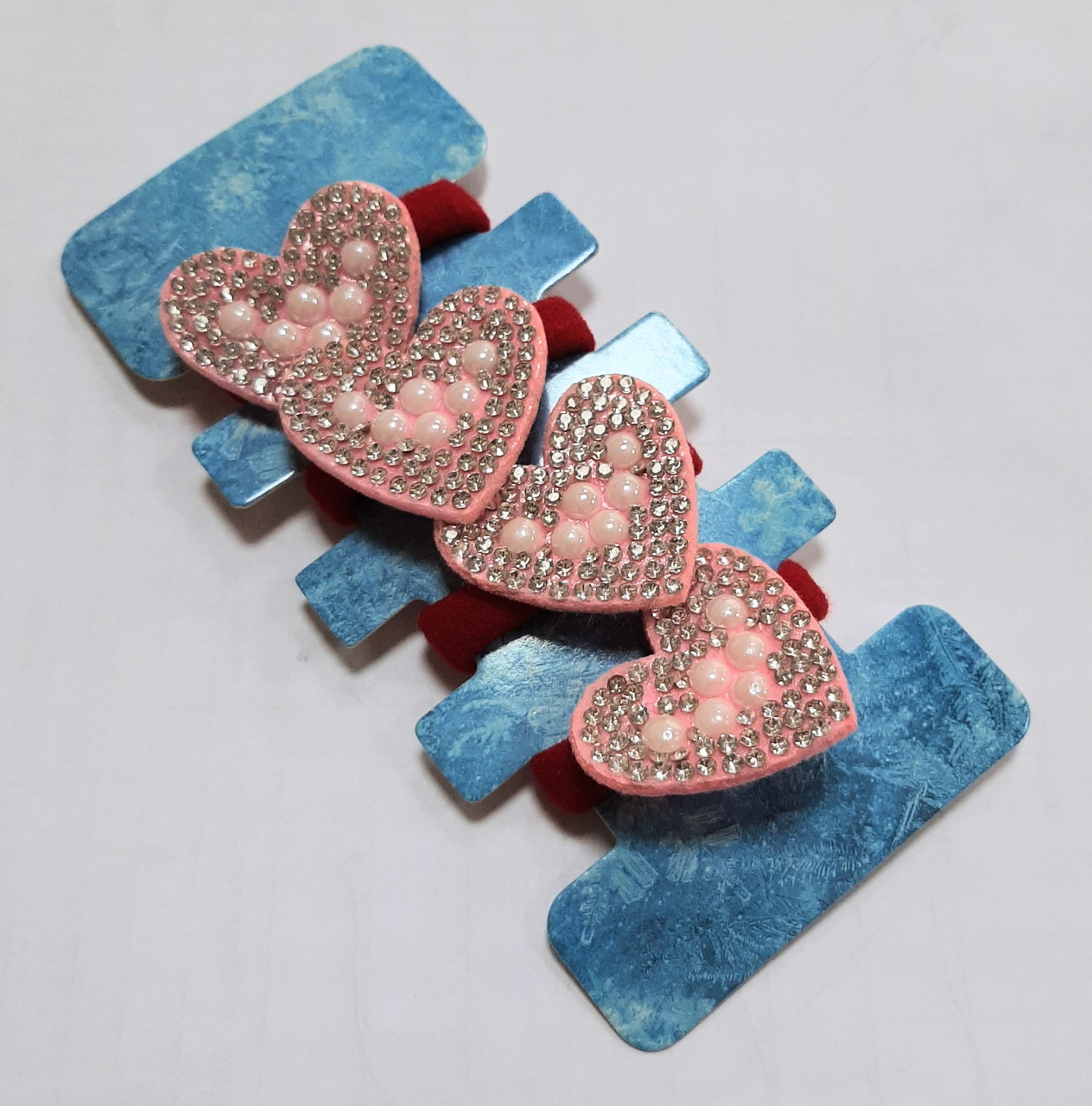 Резинка для волосся, серце ЦІНА ЗА УП. 4ШТ, на планш. 13*5см, фото 1