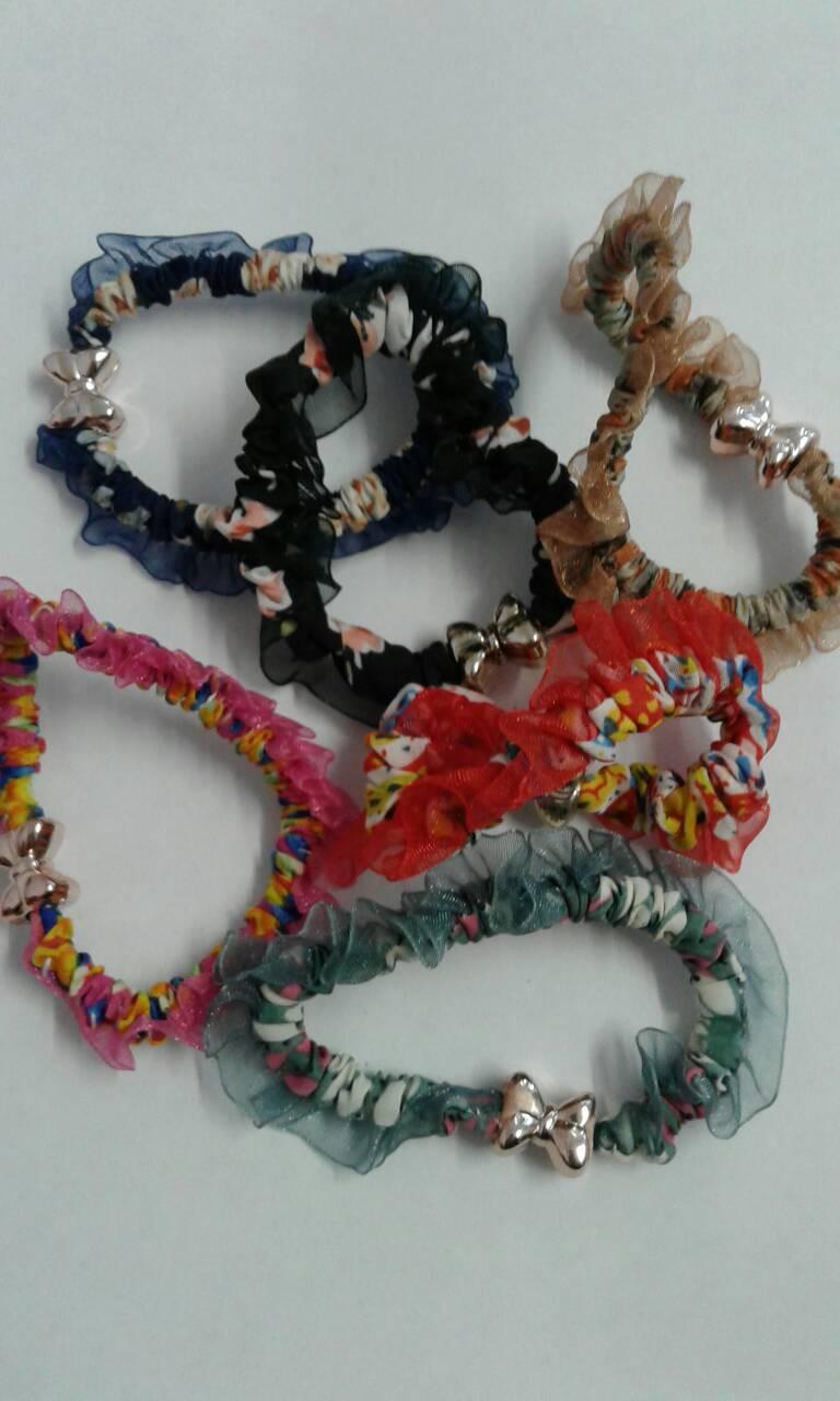 Резинка для волосся, тонка, текст. з бантом, ЦІНА ЗА УП. 20ШТ, у пак. 22*20см, фото 1