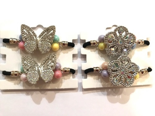 Резинка-квітка для волосся, метелик, ЦІНА ЗА УП. 6ШТ, у пак. 35*10см, фото 1