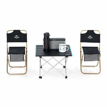 Cтіл складний Naturehike  NH19Z008-Z, алюміній, Розмір L, чорний