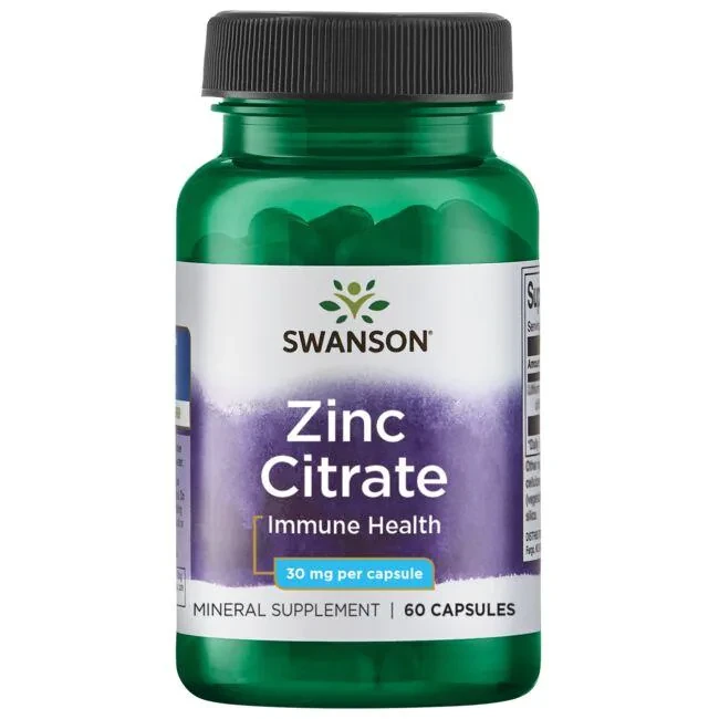 Swanson Zinc Citrate цитрат цинку 30 мг, 60 капсул на 60 днів прийому
