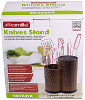 Колода для ножів Kamille Brash Stand Wood 22.5см hotdeal hotdeal hotdeal hotdeal пластикова подвійна, фото 5