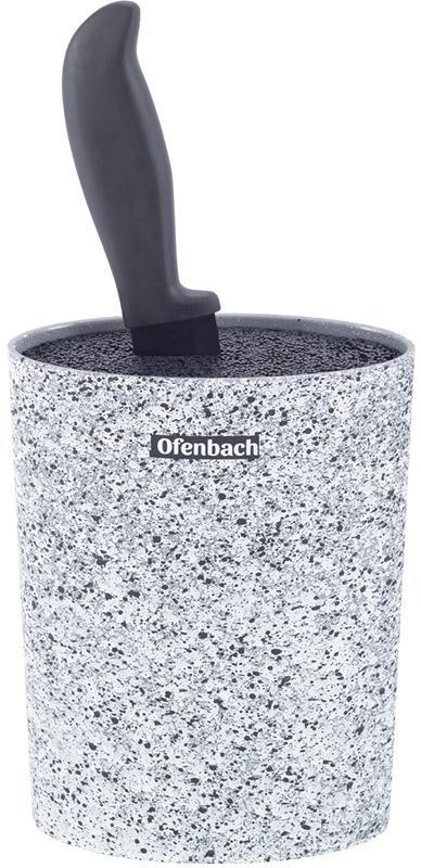 Підставка-колода Ofenbach Snow Marble для кухонних ножів 16х7х22.5см, овальна