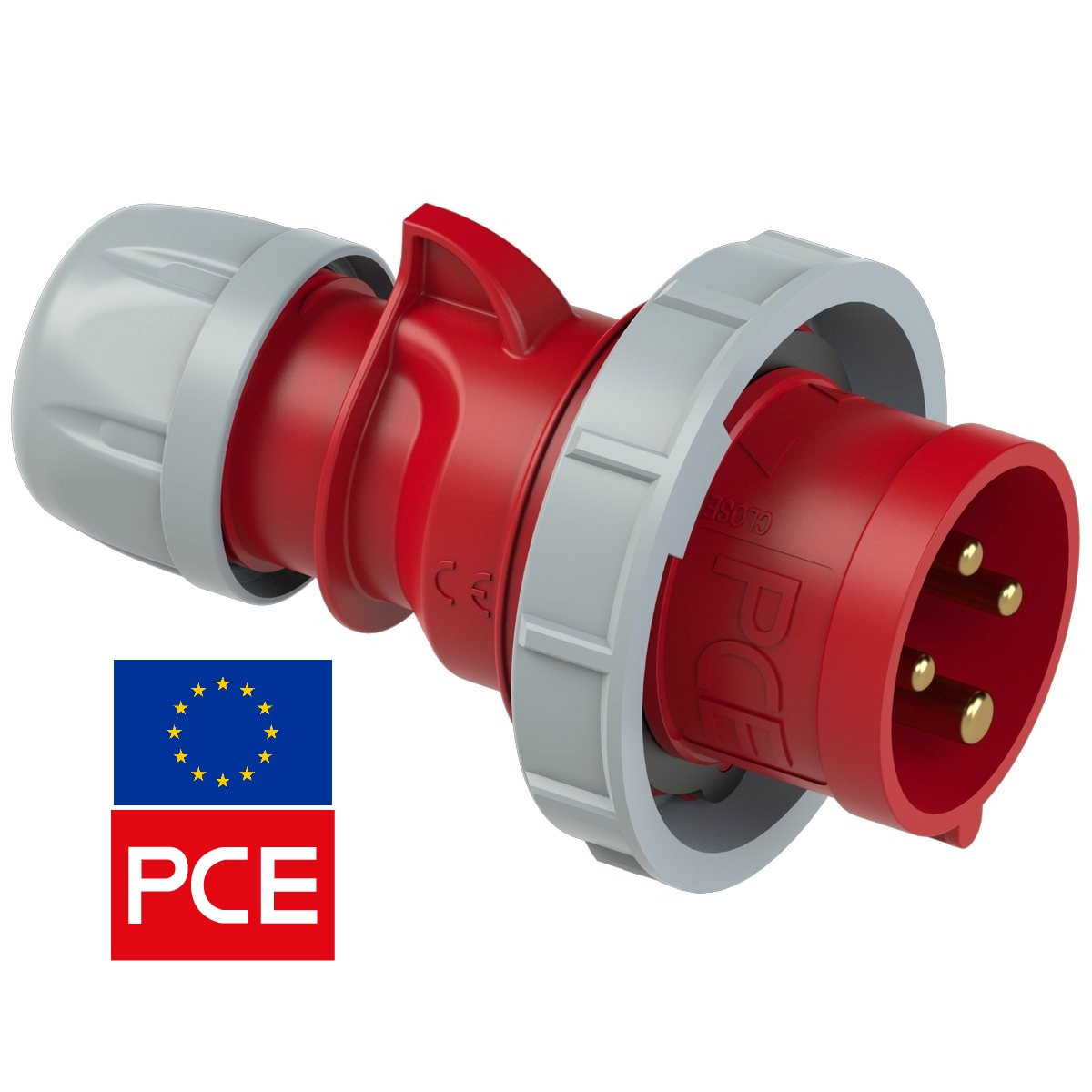 Вилка кабельна PCE 0242-6 IP67 3P+PE 32A 400V (силова), фото 1