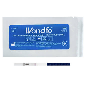 Тест на марихуану / каннабіноїди THC, WONDFO W19-S, 1 шт