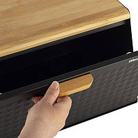 Хлібниця Ofenbach Breadbox 35.5х21.5х19.5см, нержавіюча сталь, чорний, фото 5