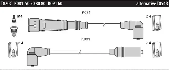 Дроти запалювання Tesla T820C для Seat Cordoba 1.4, 1.6i, Ibiza 1.4i, фото 1