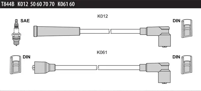 Дроти запалювання Tesla T844B для Suzuki Swift 1.0, 1.3, Alto III 1.0, фото 1