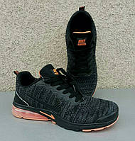 Nike Air Presto кроссовки мужские чёрные с оранжевым на баллонах 41,42,44,45