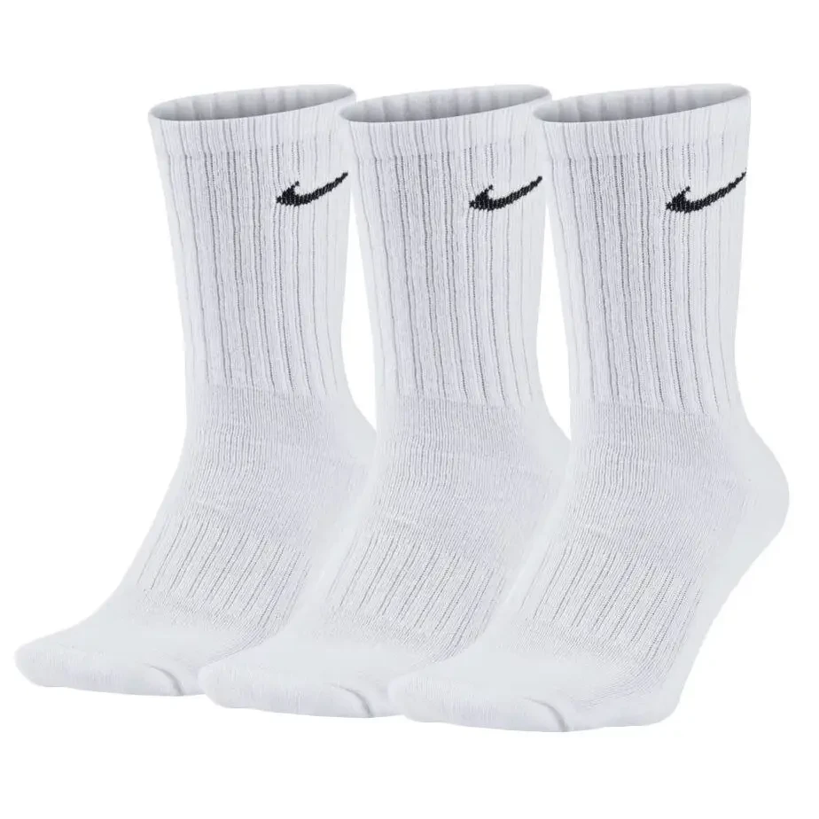 Тренировочные носки для футбола и спорта Nike Everyday Lightweight Crew 3-pack белые (3пары) SX7676-100 - фото 1 - id-p1603163008