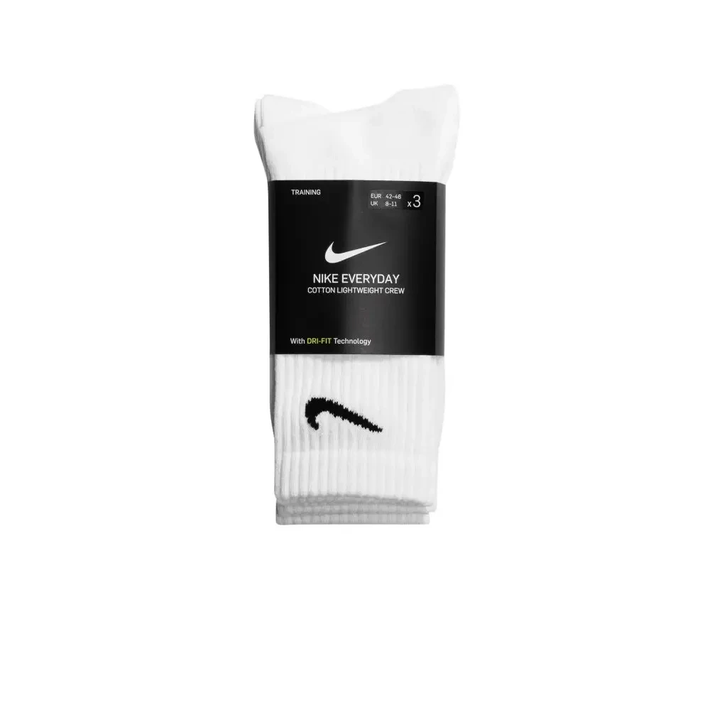 Тренировочные носки для футбола и спорта Nike Everyday Lightweight Crew 3-pack белые (3пары) SX7676-100 - фото 6 - id-p1603163008